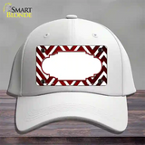 Red White Chevron Scallop Oil Rubbed Novelty License Plate Hat Cotton / White