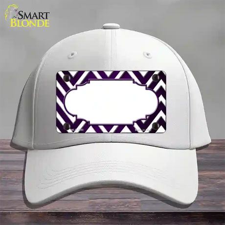 Purple White Chevron Scallop Oil Rubbed Novelty License Plate Hat Cotton / White