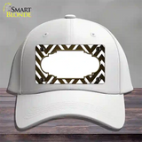 Brown White Chevron Scallop Oil Rubbed Novelty License Plate Hat Cotton / White