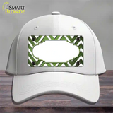 Lime Green White Chevron Scallop Oil Rubbed Novelty License Plate Hat Cotton / White