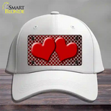 Red White Quatrefoil Hearts Oil Rubbed Novelty License Plate Hat Cotton / White