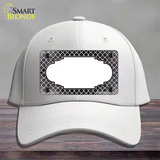 Black White Quatrefoil Scallop Oil Rubbed Novelty License Plate Hat Cotton / White