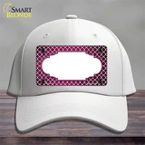 Pink White Quatrefoil Scallop Oil Rubbed Novelty License Plate Hat Cotton / White