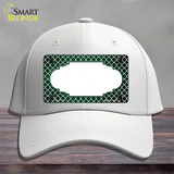 Green White Quatrefoil Scallop Oil Rubbed Novelty License Plate Hat Cotton / White