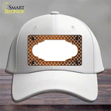 Orange White Quatrefoil Scallop Oil Rubbed Novelty License Plate Hat Cotton / White