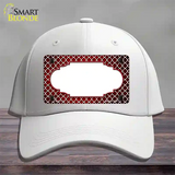 Red White Quatrefoil Scallop Oil Rubbed Novelty License Plate Hat Cotton / White