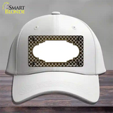 Brown White Quatrefoil Scallop Oil Rubbed Novelty License Plate Hat Cotton / White