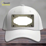 Gold White Quatrefoil Scallop Oil Rubbed Novelty License Plate Hat Cotton / White