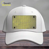 Yellow White Small Chevron Oil Rubbed Novelty License Plate Hat Cotton / White