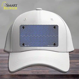 Blue White Small Chevron Oil Rubbed Novelty License Plate Hat Cotton / White