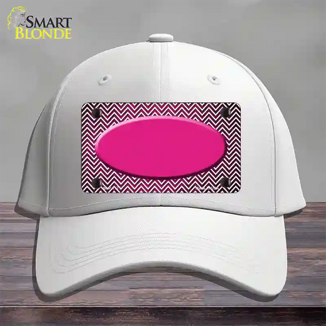 Pink White Small Chevron Oval Oil Rubbed Novelty License Plate Hat Cotton / White