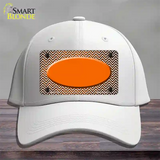 Orange White Small Chevron Oval Oil Rubbed Novelty License Plate Hat Cotton / White