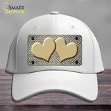 Gold White Small Chevron Hearts Oil Rubbed Novelty License Plate Hat Cotton / White