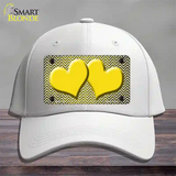 Yellow White Small Chevron Hearts Oil Rubbed Novelty License Plate Hat Cotton / White