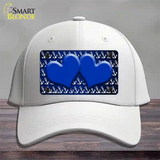 Blue White Anchor Hearts Oil Rubbed Novelty License Plate Hat Cotton / White