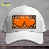 Orange White Anchor Hearts Oil Rubbed Novelty License Plate Hat Cotton / White