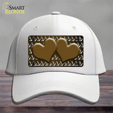 Brown White Anchor Hearts Oil Rubbed Novelty License Plate Hat Cotton / White