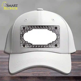 Black White Anchor Scallop Oil Rubbed Novelty License Plate Hat Cotton / White