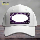 Purple White Anchor Scallop Oil Rubbed Novelty License Plate Hat Cotton / White