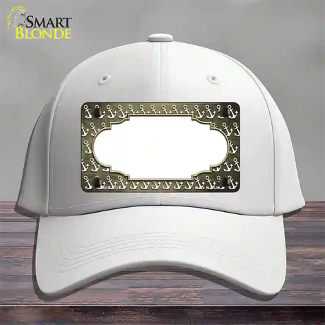 Gold White Anchor Scallop Oil Rubbed Novelty License Plate Hat Cotton / White