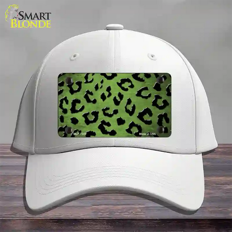 Lime Green Black Cheetah Oil Rubbed Novelty License Plate Hat Cotton / White