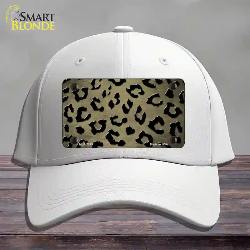 Gold Black Cheetah Oil Rubbed Novelty License Plate Hat Cotton / White