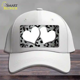 White Black Cheetah Hearts Oil Rubbed Novelty License Plate Hat Cotton / White