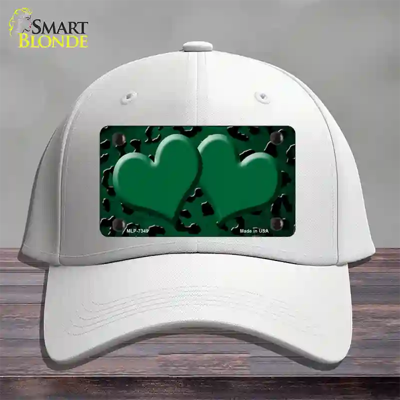 Green Black Cheetah Hearts Oil Rubbed Novelty License Plate Hat Cotton / White