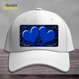 Blue Black Cheetah Hearts Oil Rubbed Novelty License Plate Hat Cotton / White