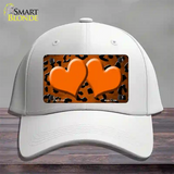 Orange Black Cheetah Hearts Oil Rubbed Novelty License Plate Hat Cotton / White