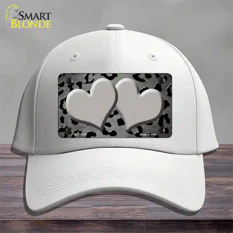 Gray Black Cheetah Hearts Oil Rubbed Novelty License Plate Hat Cotton / White