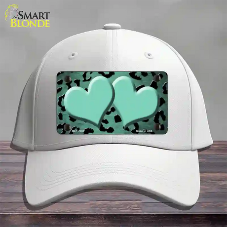 Mint Black Cheetah Hearts Oil Rubbed Novelty License Plate Hat Cotton / White