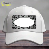 White Black Cheetah Scallop Oil Rubbed Novelty License Plate Hat Cotton / White