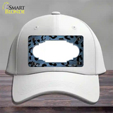 Light Blue Black Cheetah Scallop Oil Rubbed Novelty License Plate Hat Cotton / White