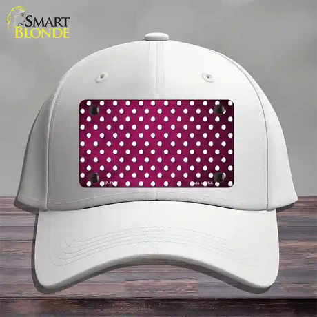 Pink White Small Dots Oil Rubbed Novelty License Plate Hat Cotton / White