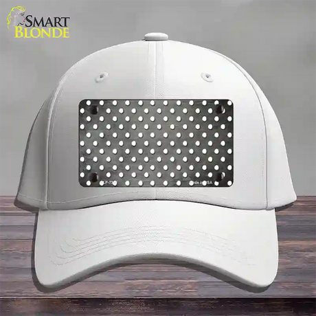 Gray White Small Dots Oil Rubbed Novelty License Plate Hat Cotton / White