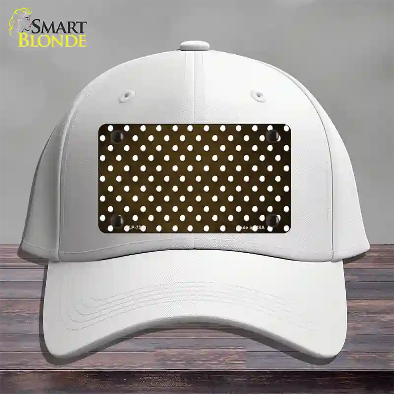 Brown White Small Dots Oil Rubbed Novelty License Plate Hat Cotton / White