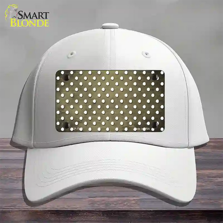 Gold White Small Dots Oil Rubbed Novelty License Plate Hat Cotton / White