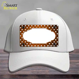 Orange White Small Dots Scallop Oil Rubbed Novelty License Plate Hat Cotton / White