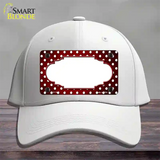 Red White Small Dots Scallop Oil Rubbed Novelty License Plate Hat Cotton / White