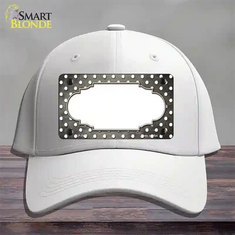 Tan White Small Dots Scallop Oil Rubbed Novelty License Plate Hat Cotton / White