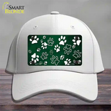 Green White Paw Oil Rubbed Novelty License Plate Hat Cotton / White