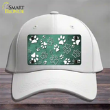 Mint White Paw Oil Rubbed Novelty License Plate Hat Cotton / White