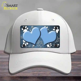 Paw Heart Light Blue White Novelty License Plate Hat Cotton / White