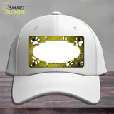 Paw Scallop Yellow White Novelty License Plate Hat Cotton / White