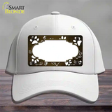 Paw Scallop Brown White Novelty License Plate Hat Cotton / White