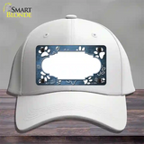 Paw Scallop Light Blue White Novelty License Plate Hat Cotton / White