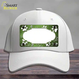 Paw Scallop Lime Green White Novelty License Plate Hat Cotton / White