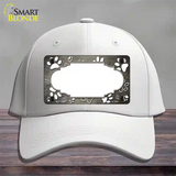 Paw Scallop Tan White Novelty License Plate Hat Cotton / White