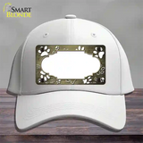 Paw Scallop Gold White Novelty License Plate Hat Cotton / White